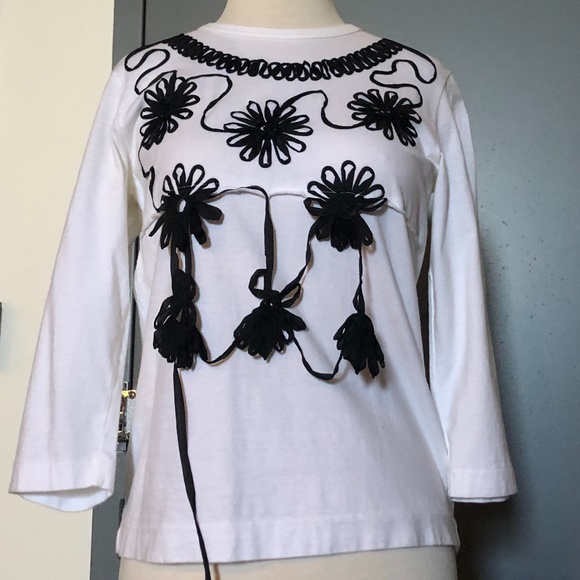Comme des garçons TAO White Black Flower Shirt